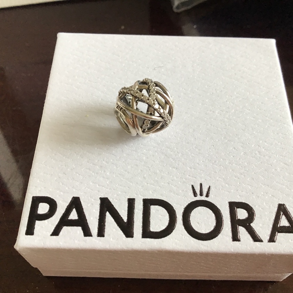 Pandora charm with CZ stones